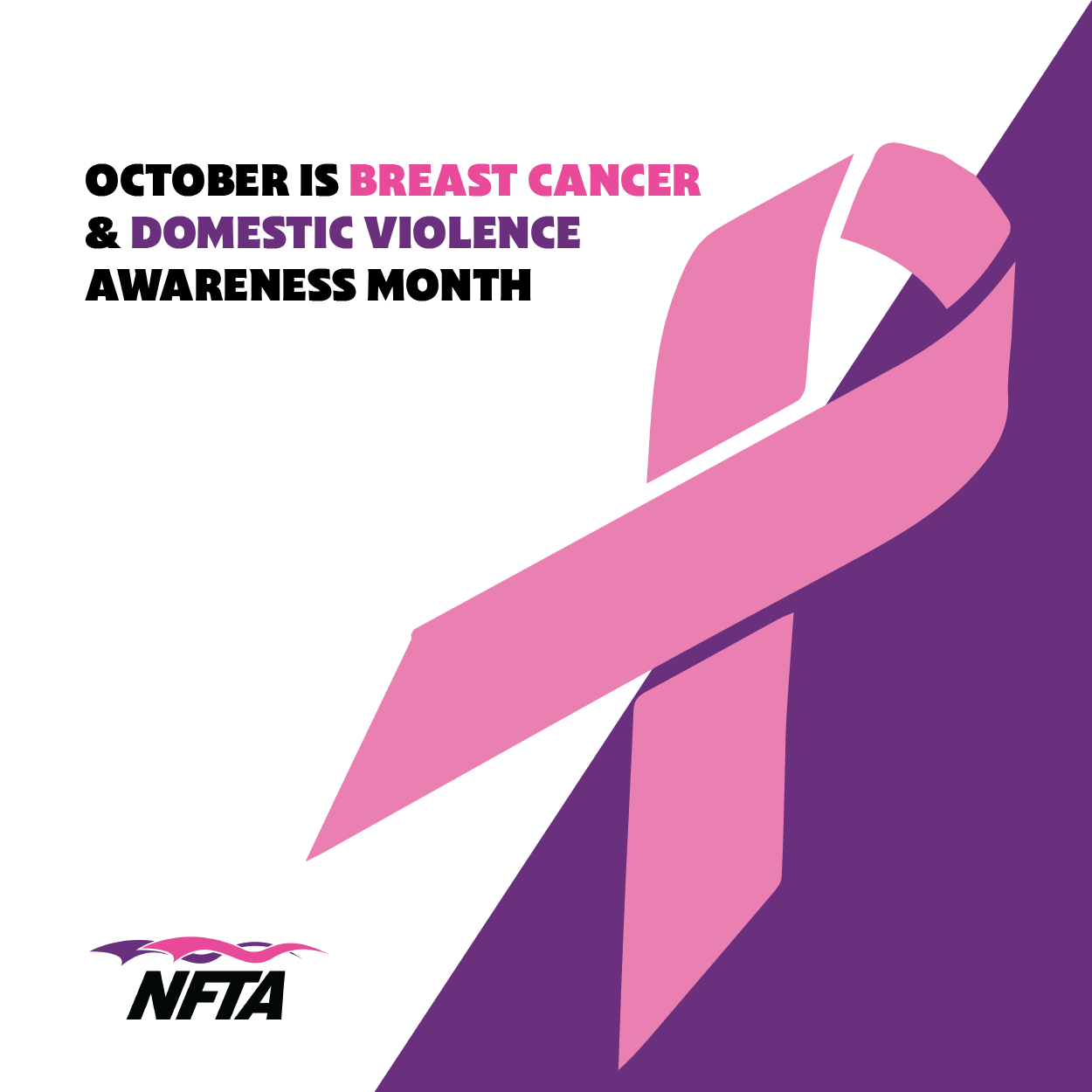 Recognizing Breast Cancer And Domestic Violence Month NFTA Elements