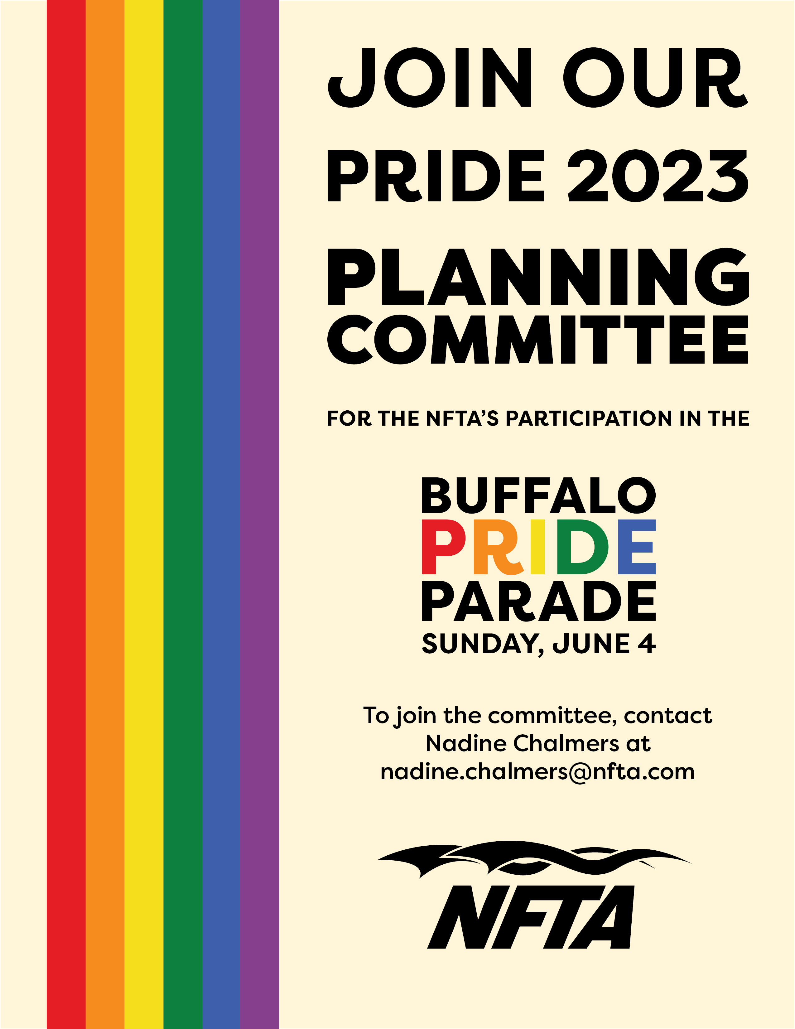 Join NFTA's Pride 2023 Planning Committee NFTA Elements