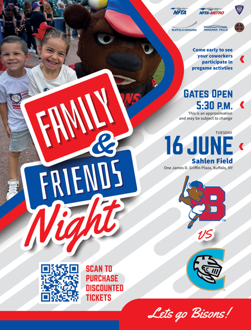NFTA Family & Friends Night is Tuesday, June 16