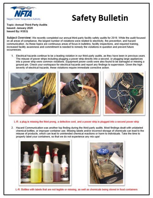 Safety Bulletin Annual Third Party Audits NFTA Elements Safety Bulletin Annual Third Party Audits NFTA Elements